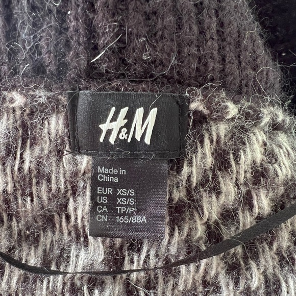 H&M gorgeous cozy long wrap cardigan ribbed shawl collar diagonal striped - Picture 8 of 9